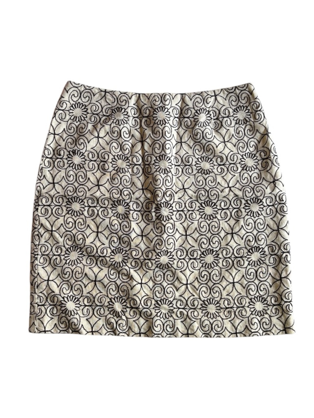 BANDOLINO Vintage Linen/Rayon Embroidered Mini Skirt